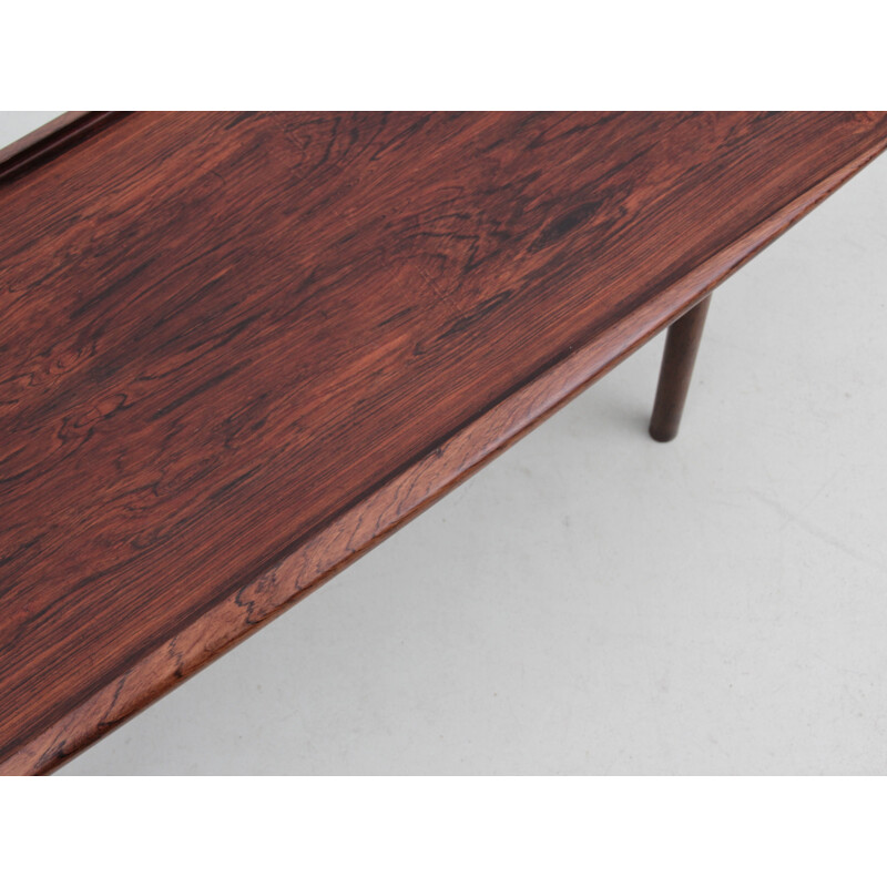 Scandinavian vintage coffee table in Rio rosewood model Gj 106 by Grete Jalk for Poul Jeppersen, 1959