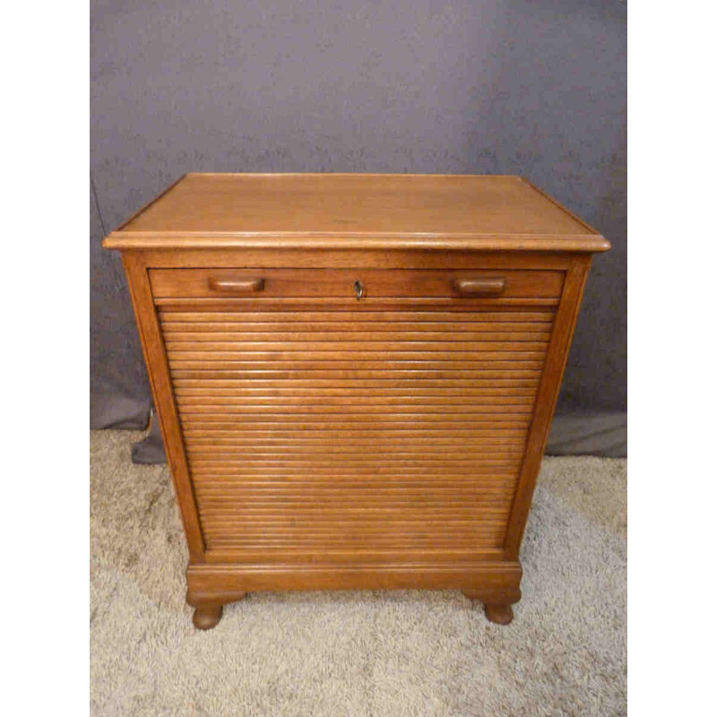 Small American cabinet in walnut with tambour door - 1930s