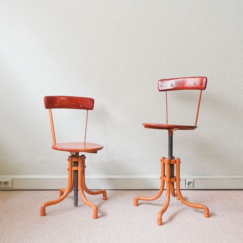 Set of 4 vintage Portuguese stools, Portugal 1950s