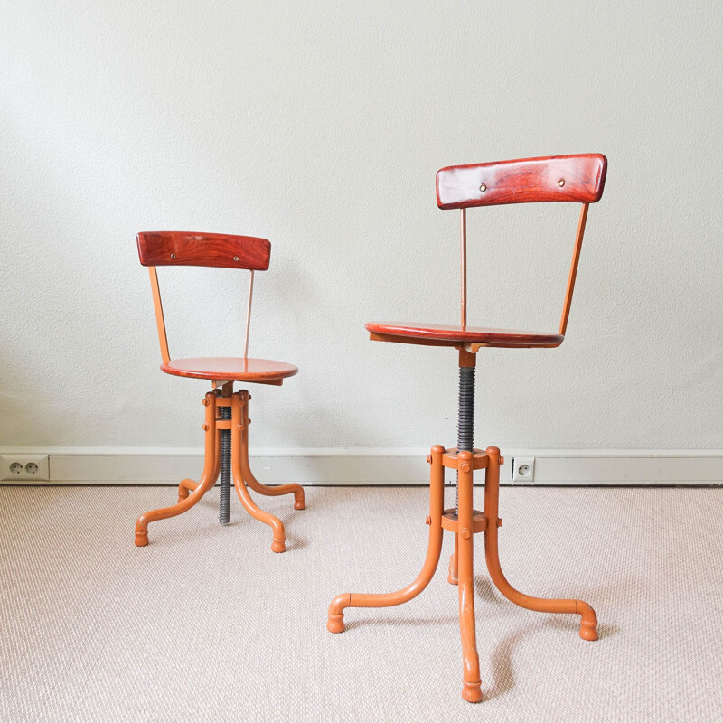 Set of 4 vintage Portuguese stools, Portugal 1950s