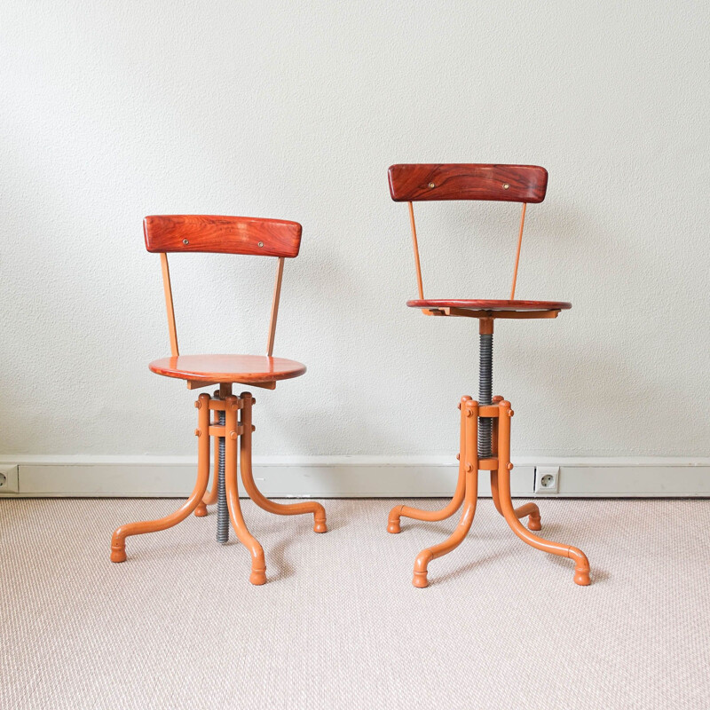 Set of 4 vintage Portuguese stools, Portugal 1950s