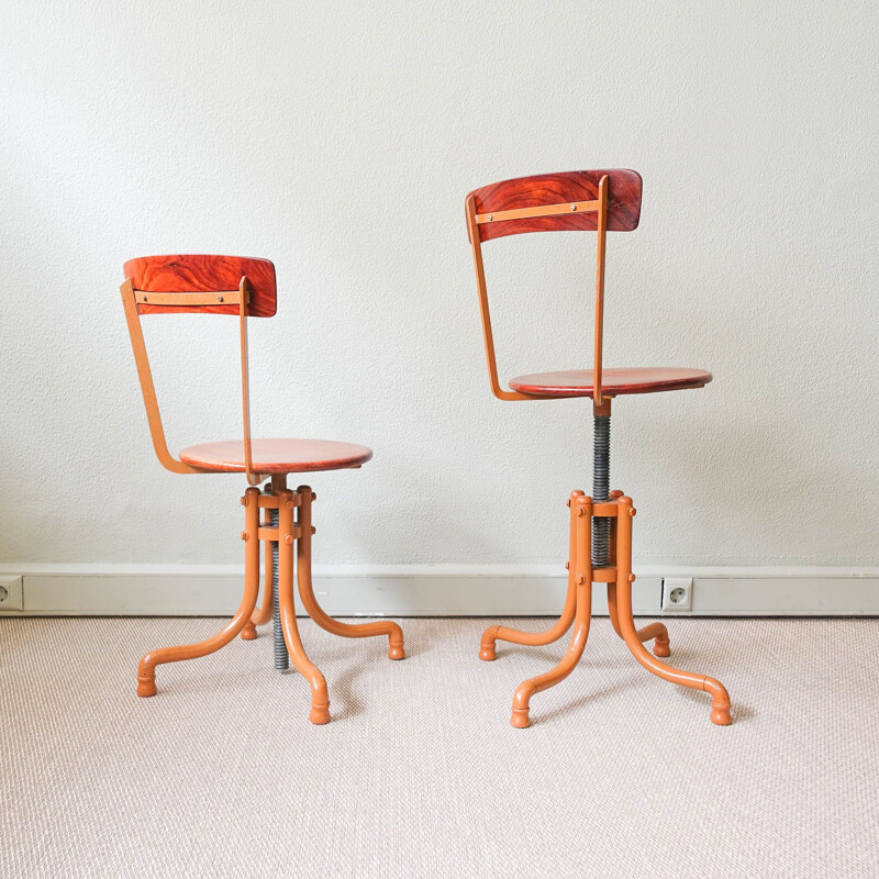 Set of 4 vintage Portuguese stools, Portugal 1950s