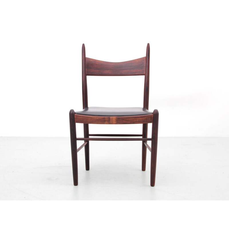 Set of 6 Scandinavian vintage chairs in Rio rosewood by Vestervig Eriksen for Tromborg Moblerfabrik