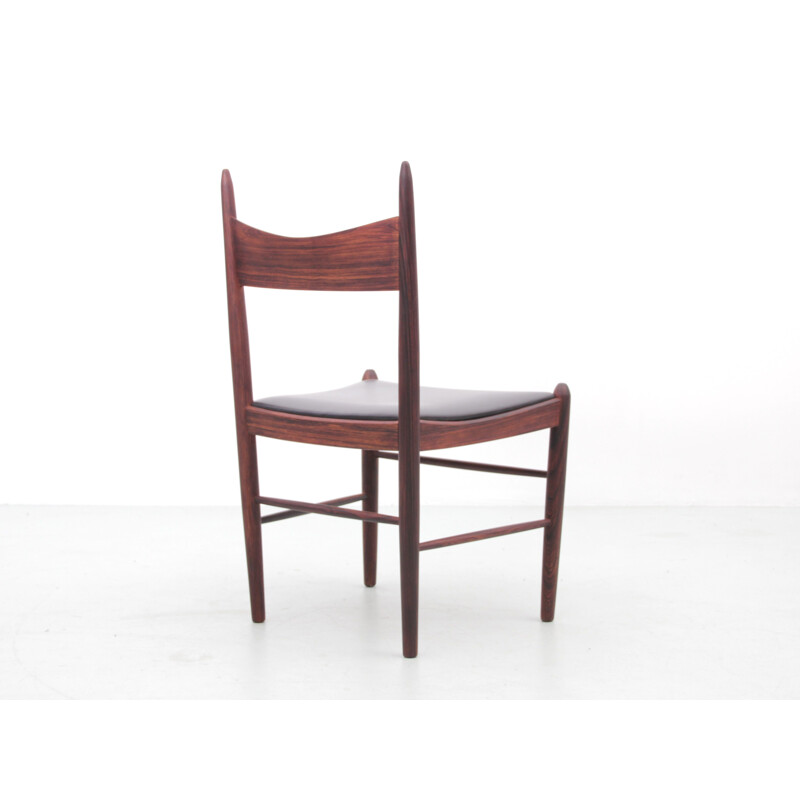 Set of 6 Scandinavian vintage chairs in Rio rosewood by Vestervig Eriksen for Tromborg Moblerfabrik