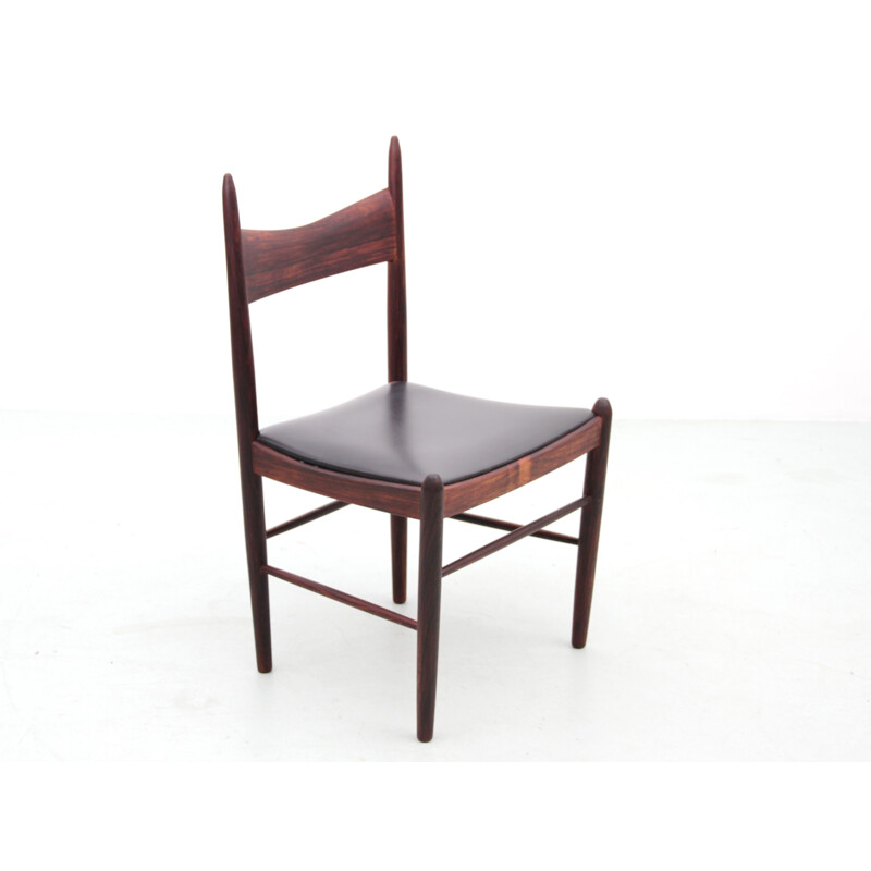 Set aus 6 skandinavischen Vintage-Stühlen aus Rio-Palisander von Vestervig Eriksen für Tromborg Moblerfabrik