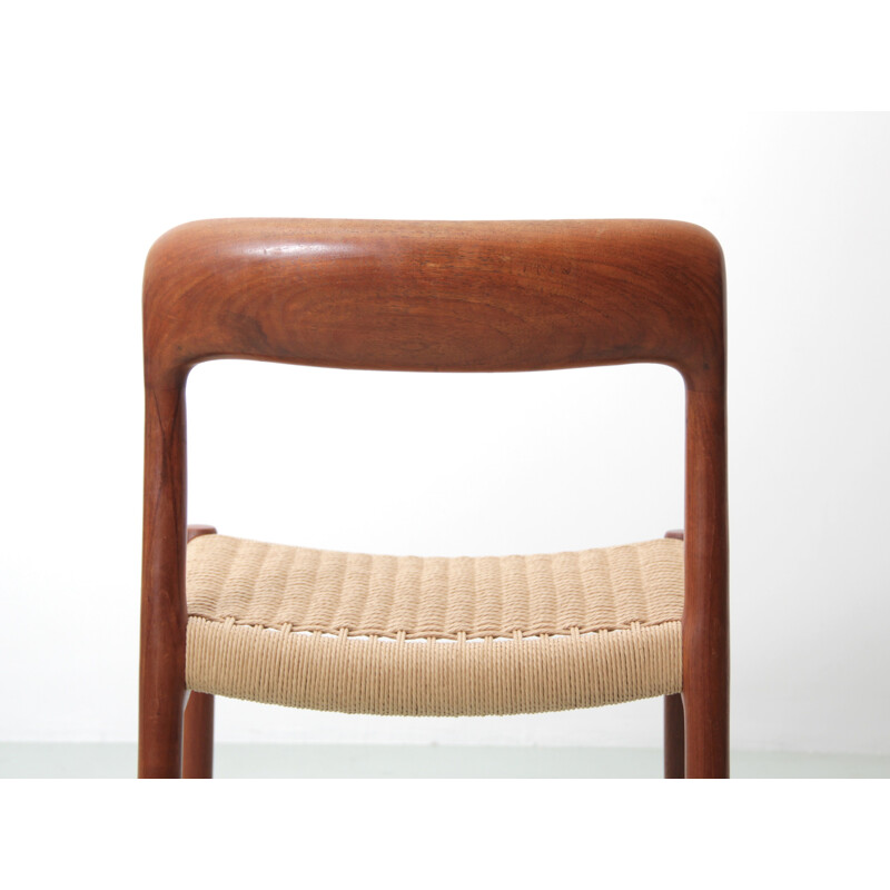 Set of 6 Scandinavian vintage teak chairs model 75 by Niels O. Møller