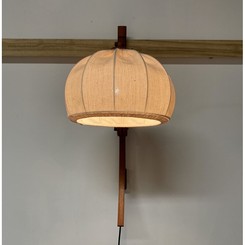 Scandinavian vintage teak wall lamp, 1960s