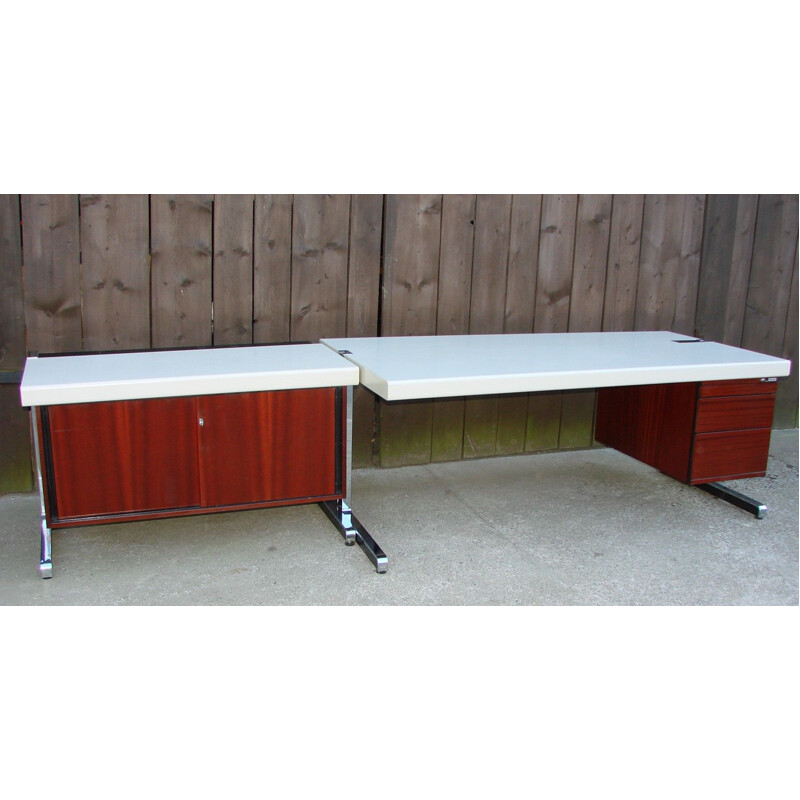 Bureau d'angle vintage Alex Linder avec rallonge