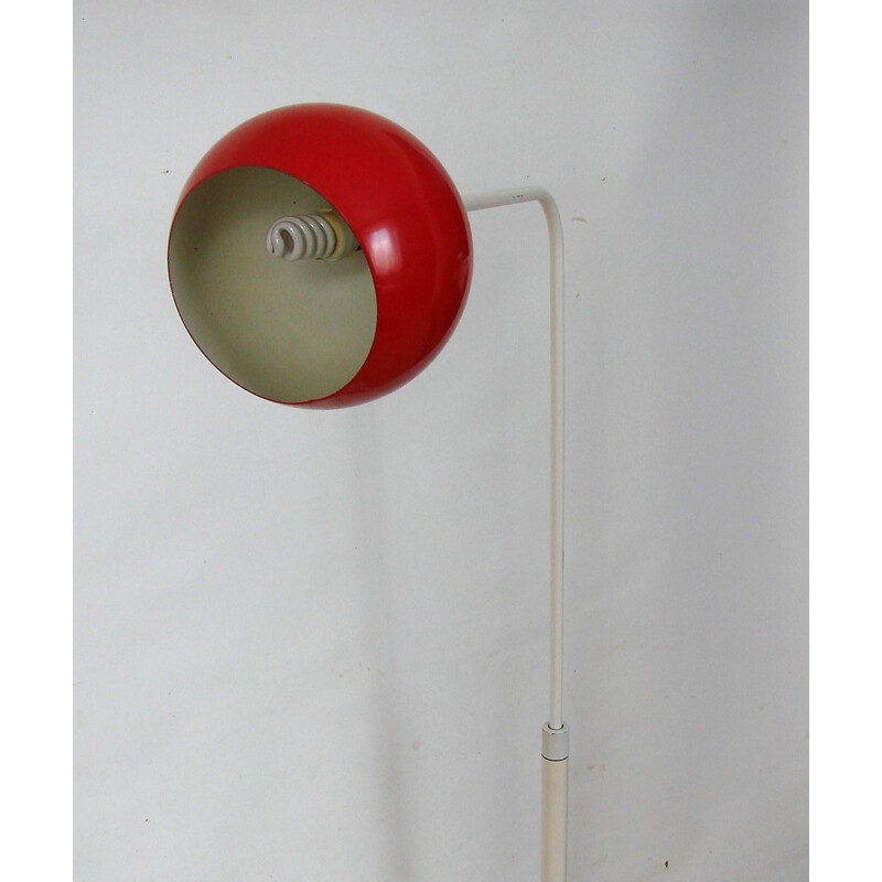 Lámpara de pie vintage regulable de metal y aluminio, 1970
