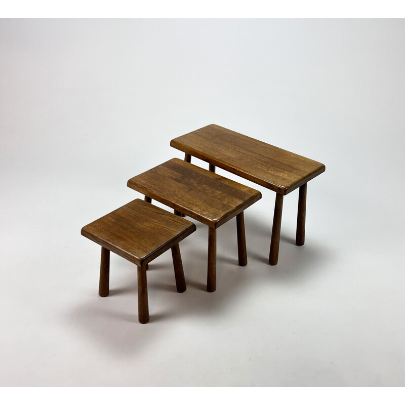 Tavolini vintage modernisti in rovere, 1960