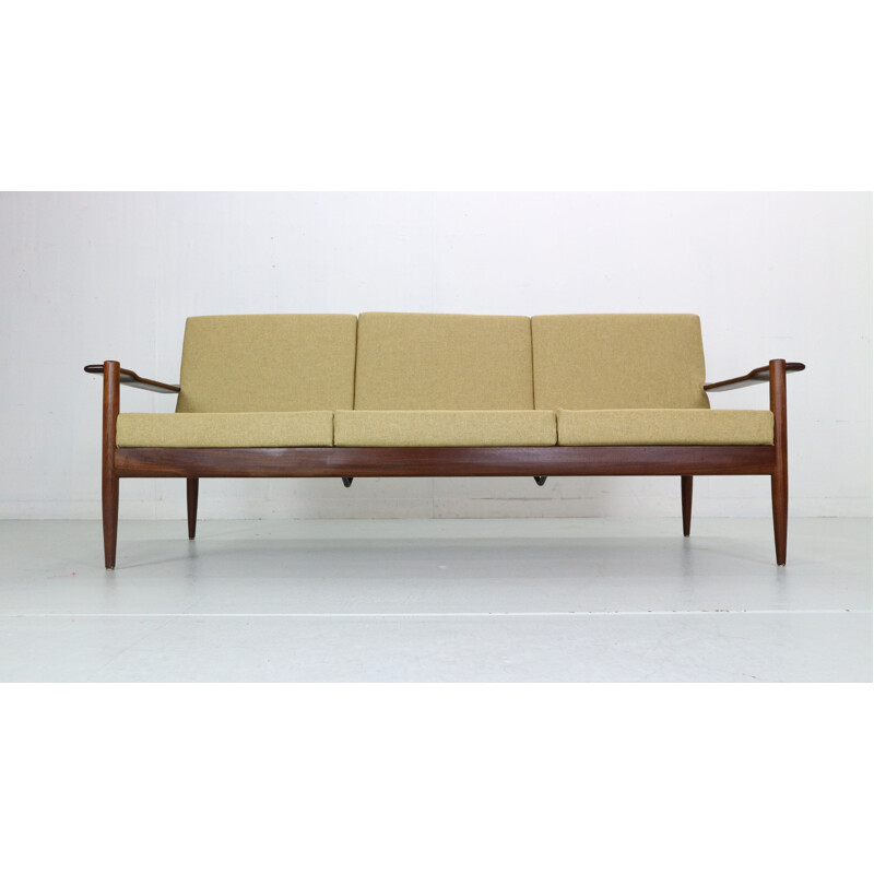 Letto da giorno vintage in teak e imbottito di Walter Knoll per Knoll Antimott, Germania 1950