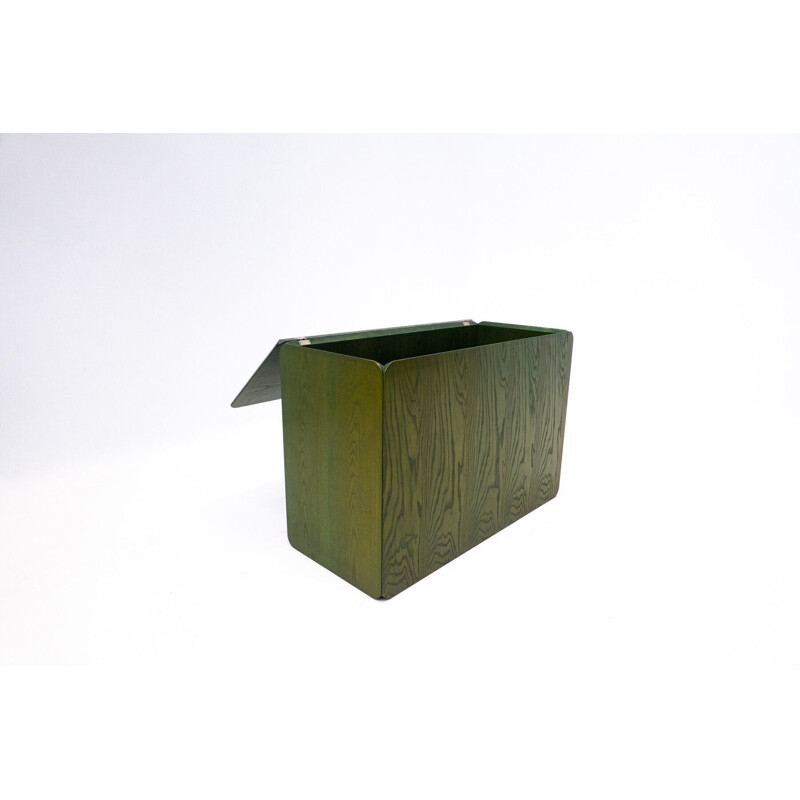 Vintage green wooden chest by Derk Jan de Vries, Holanda 1960