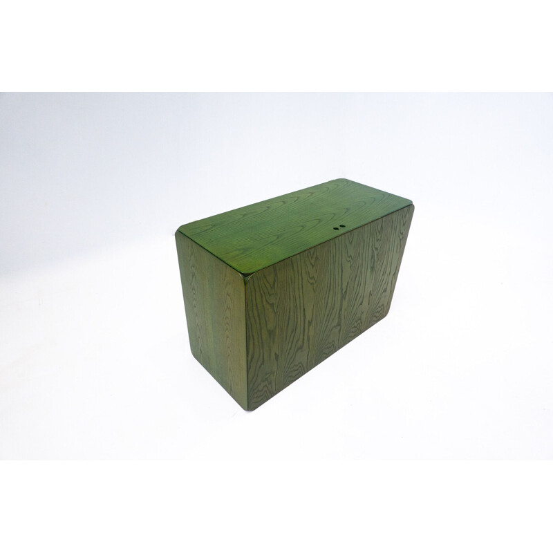 Mid-century green wooden chest by Derk Jan de Vries, Netherlands 1960s