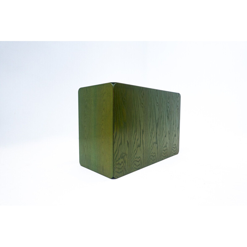 Vintage green wooden chest by Derk Jan de Vries, Holanda 1960
