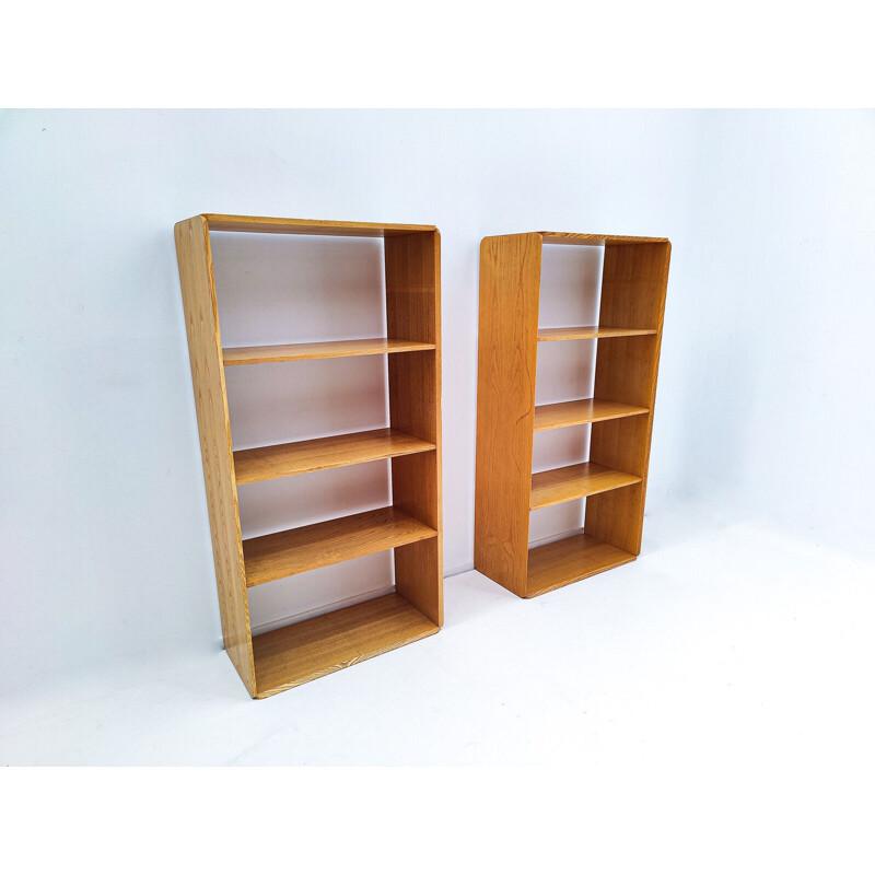 Pair of vintage wooden shelves by Derk Jan de Vries, Netherlands 1960