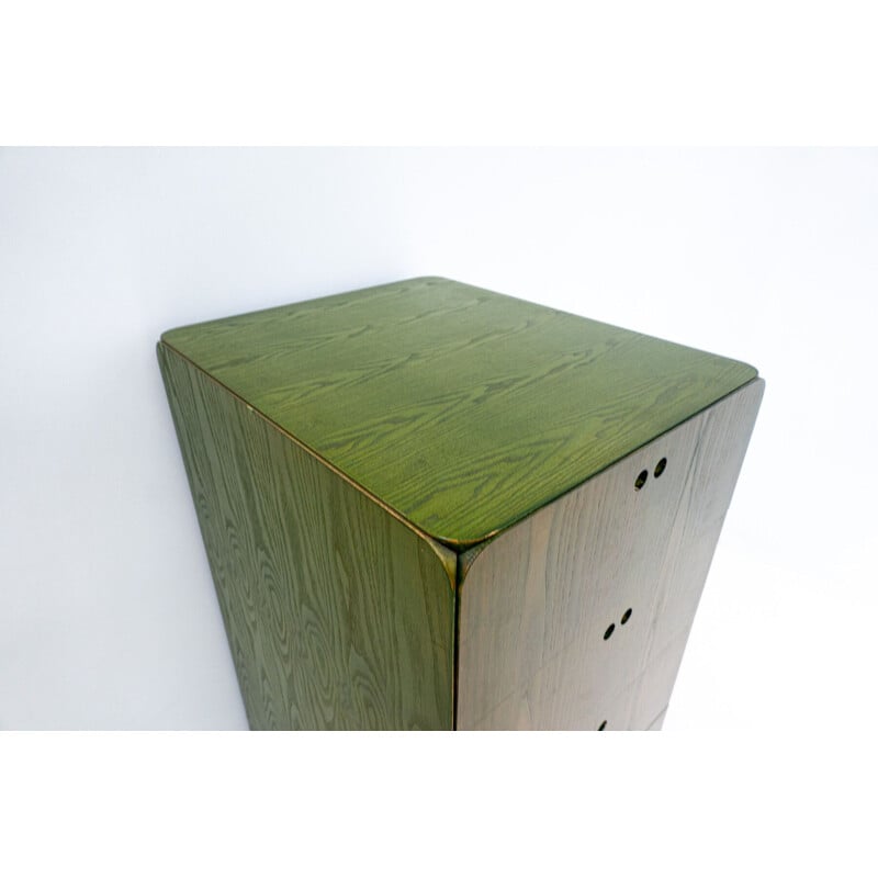 Commode haute vintage en bois vert par Derk Jan de Vries