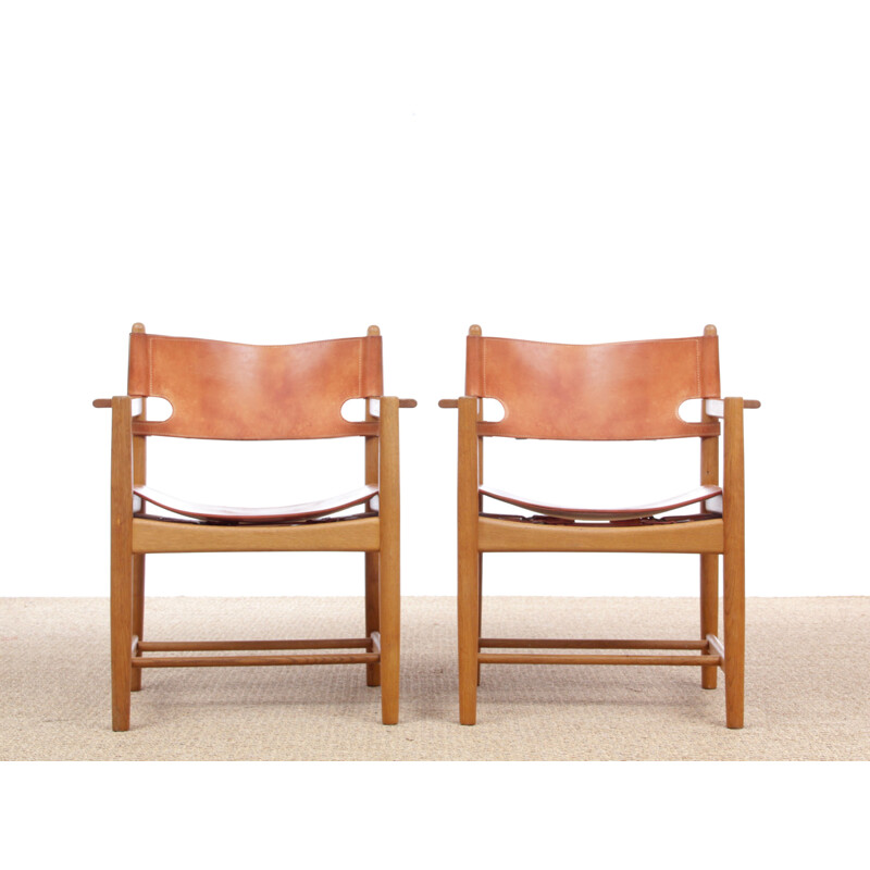 Pareja de sillones vintage escandinavos modelo 3238 de Borge Mogensen para Fredericia Furniture