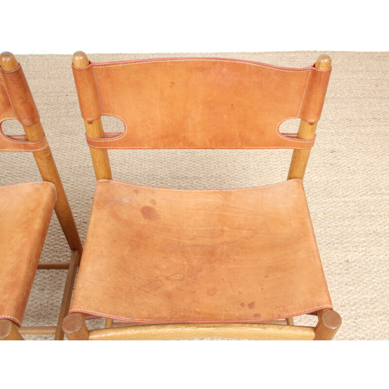 Set di 4 sedie vintage scandinave modello 3237 di Borge Mogensen per Fredericia Furniture