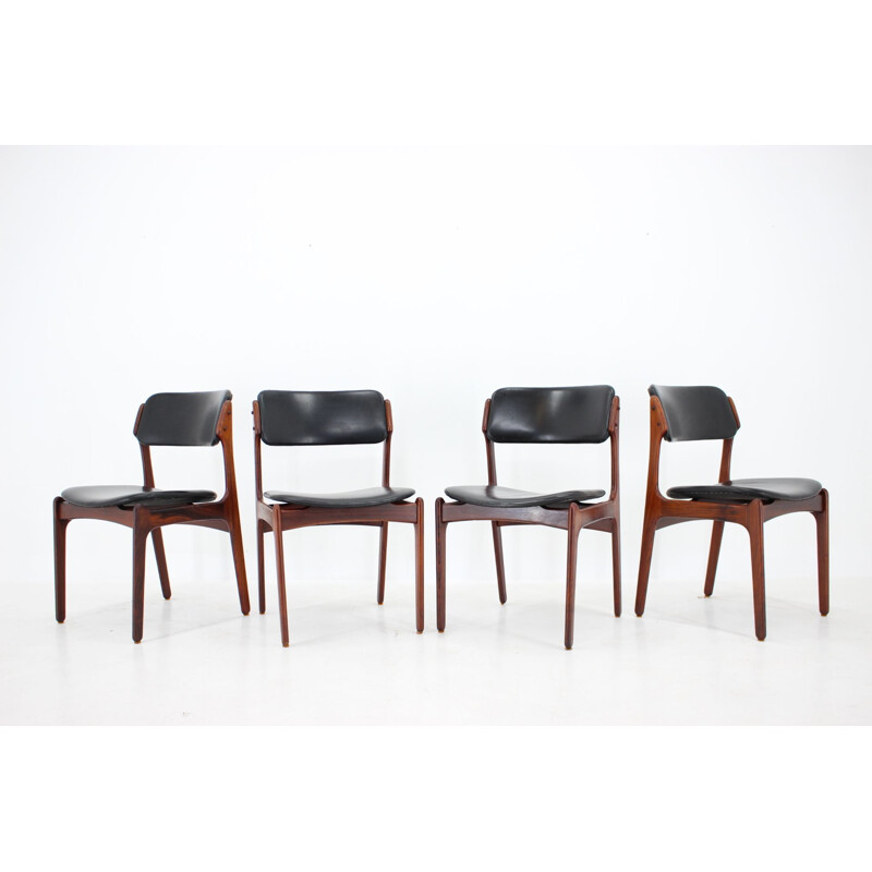 Ensemble de 4 chaises vintage en palissandre par Erik Buch, Danemark 1960