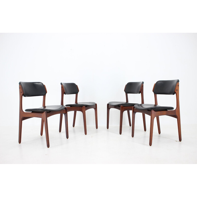 Set of 4 vintage rosewood dining chairs by Erik Buch, Denmark 1960s