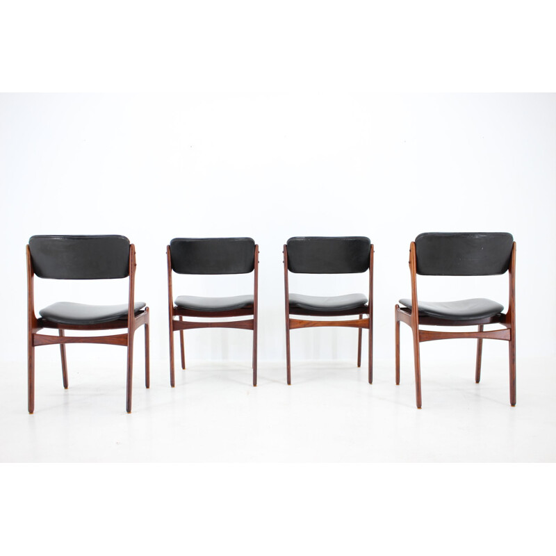 Set of 4 vintage rosewood dining chairs by Erik Buch, Denmark 1960s