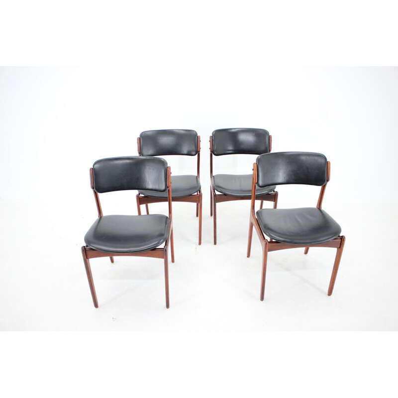 Set of 4 vintage rosewood dining chairs by Erik Buch, Denmark 1960s