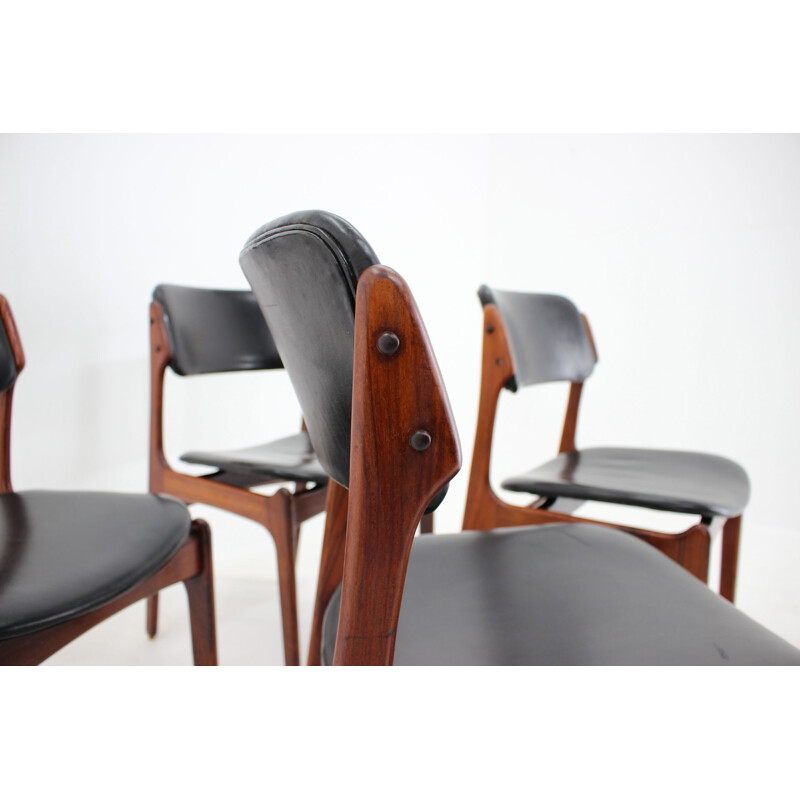 Set of 4 vintage rosewood dining chairs by Erik Buch, Denmark 1960s