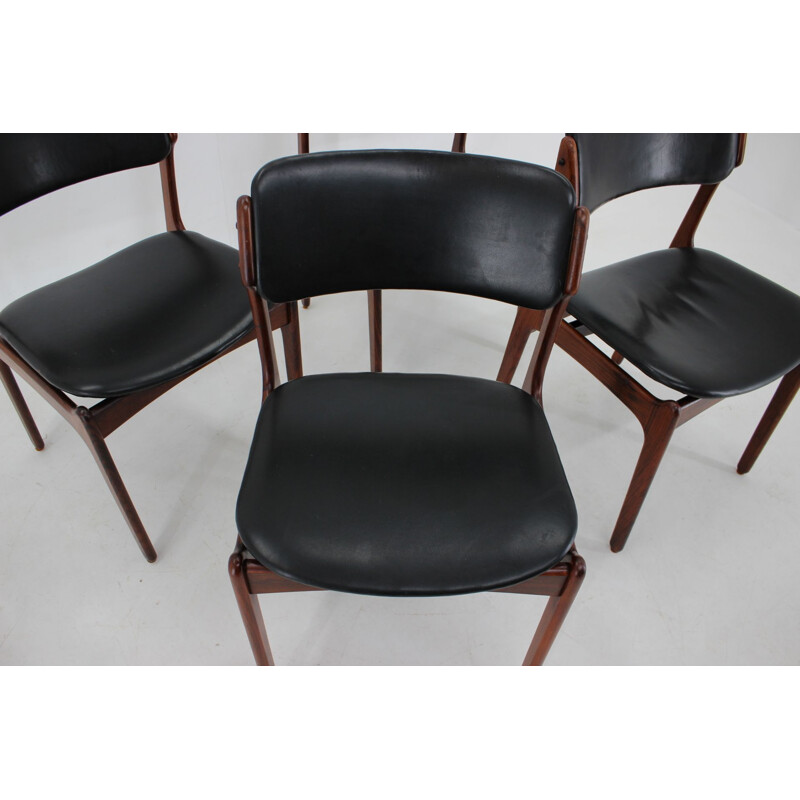 Set of 4 vintage rosewood dining chairs by Erik Buch, Denmark 1960s