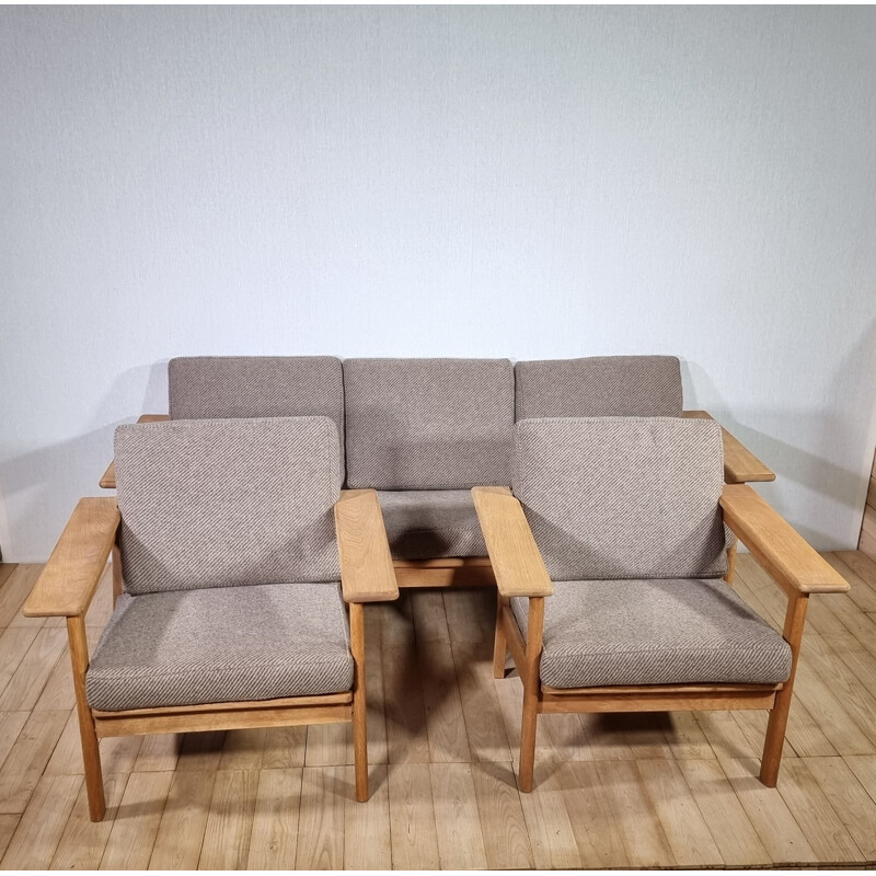 Vintage-Lounge-Set aus Eiche von Borge Jensen und Sonne für Bernstorffsminde Mobelfabrik, Dänemark 1960