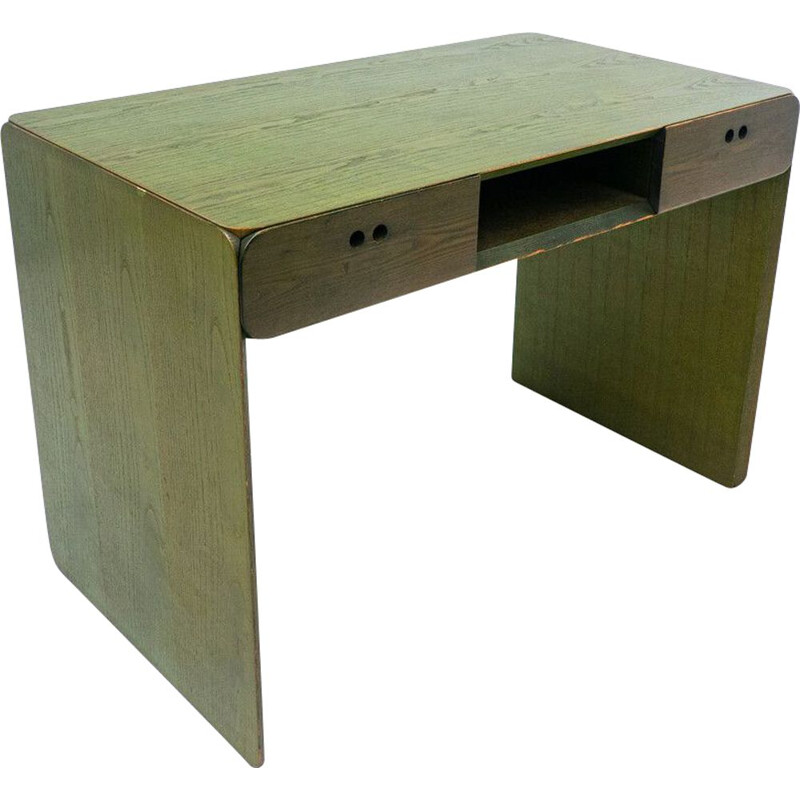 Vintage-Schreibtisch aus grünem Holz von Derk Jan de Vries, Niederlande 1960