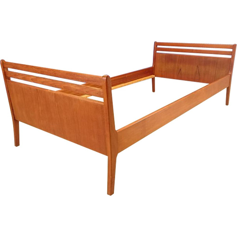 Vintage Scandinavian teak bench seat - 1950s