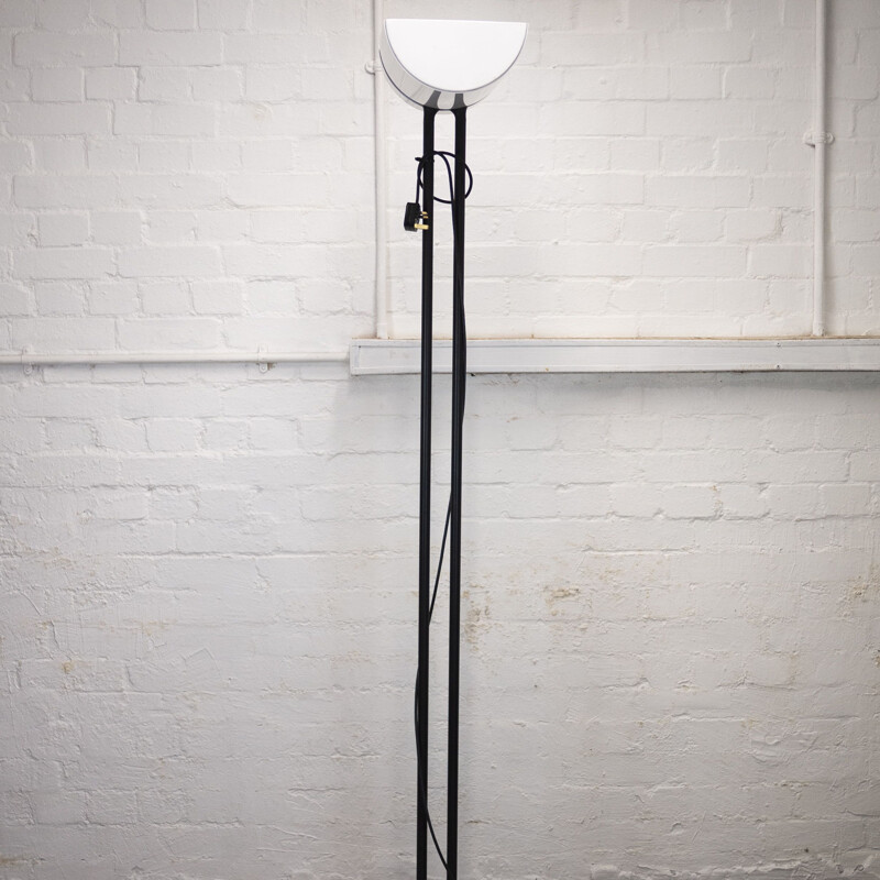 Vintage metal floor lamp with double stem, UK 1980