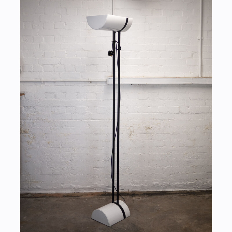 Vintage metal floor lamp with double stem, UK 1980