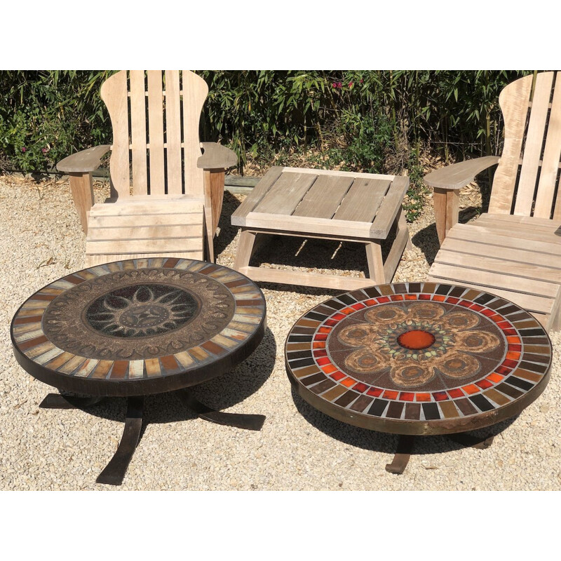 Vintage enameled lava coffee table by Max and Dominique Picard, 1960