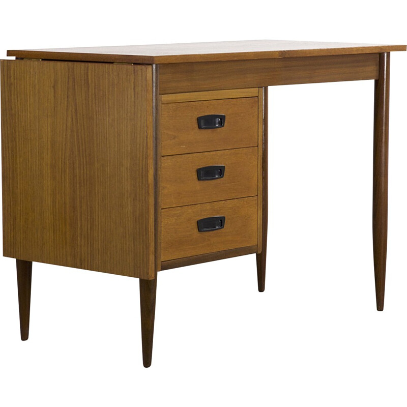 Vintage drop leaf desk in teak - 1960s