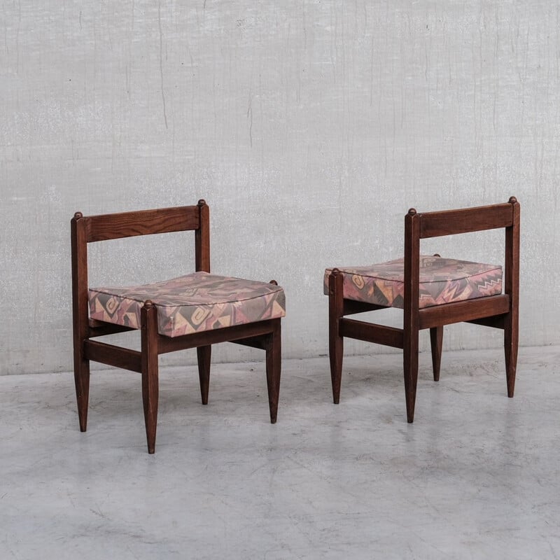 Pair of mid-century occasional stools by Guillerme et Chambron