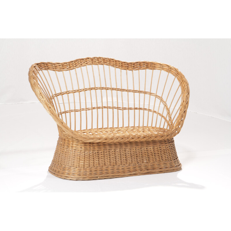 Wicker vintage garden lounge set - 1960s