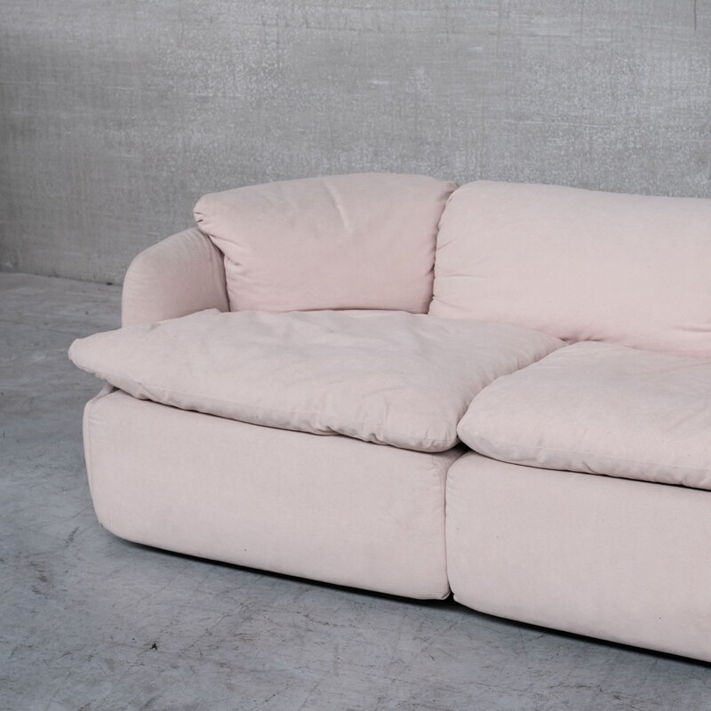 Vintage "Confidentiel" sofá de dois lugares de Alberto Rosselli para Saporiti, Itália 1972