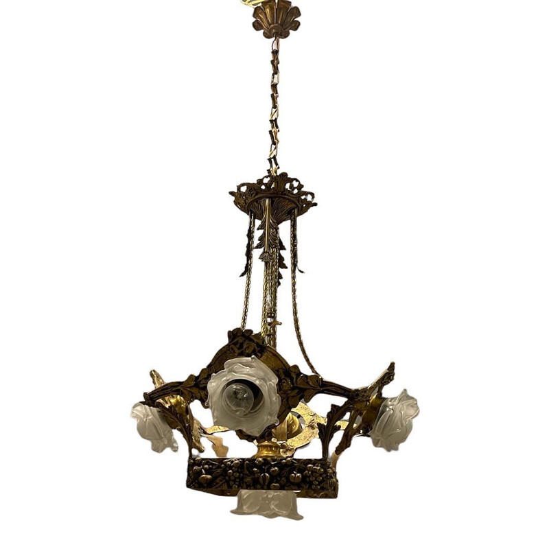 Candelabro "Liberty" dourado Vintage