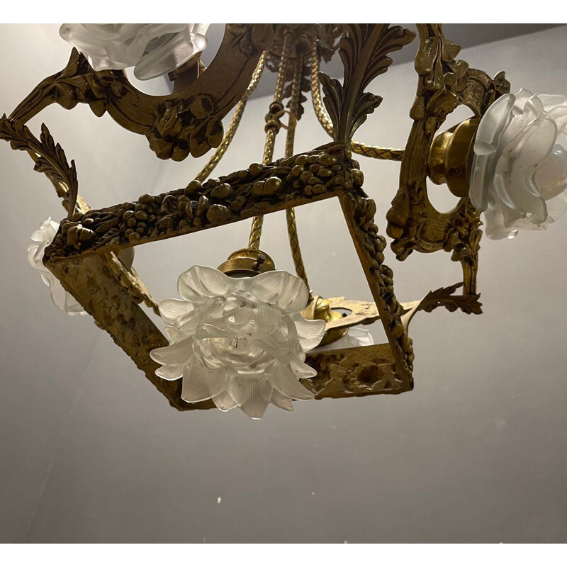 Vintage chandelier "Liberty" gilded with fine gold