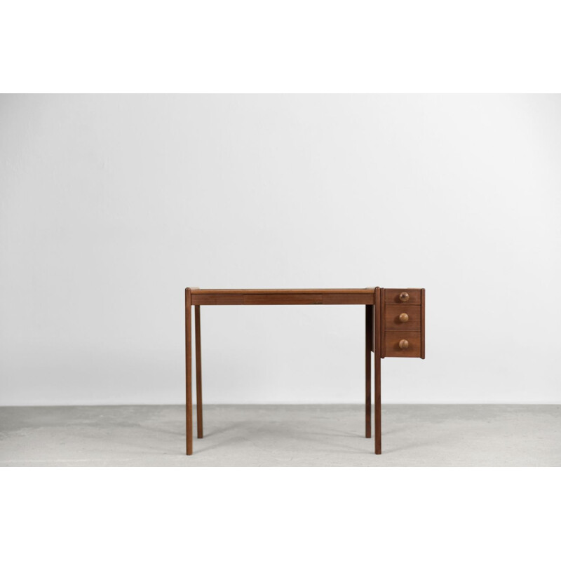 Bureau de dame scandinave vintage en teck avec tiroirs, 1950