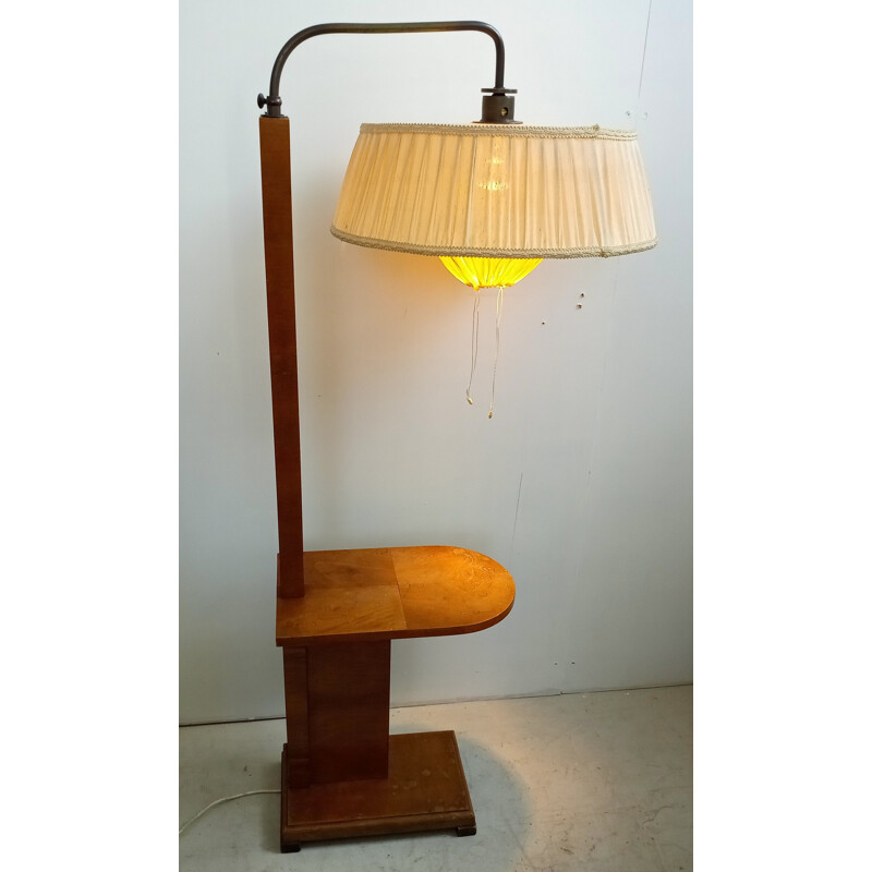Vintage Art deco floorlamp with table, 1920s