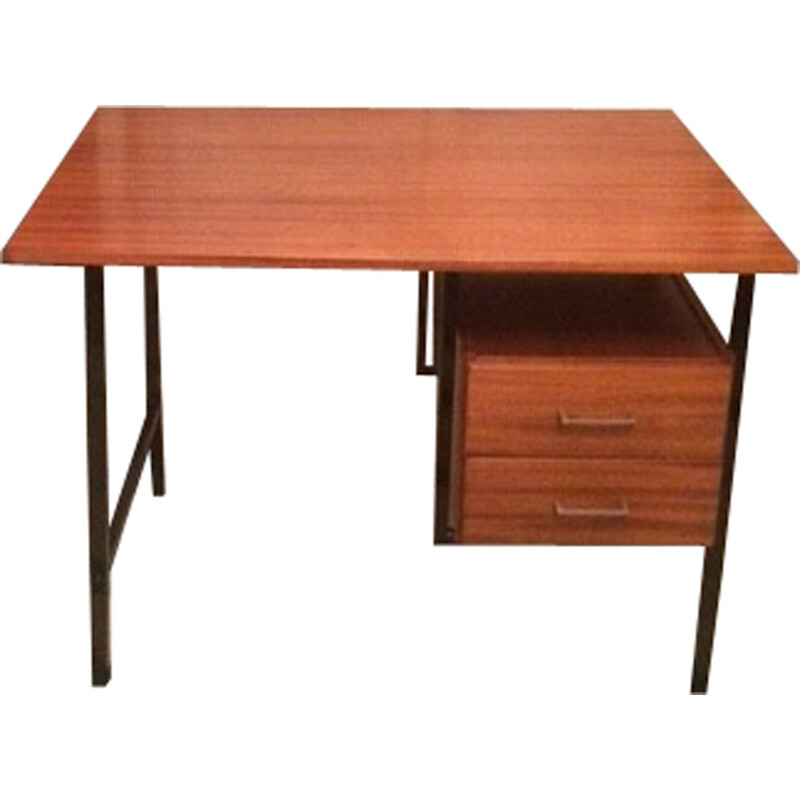 Vintage French oak desk - 1970s