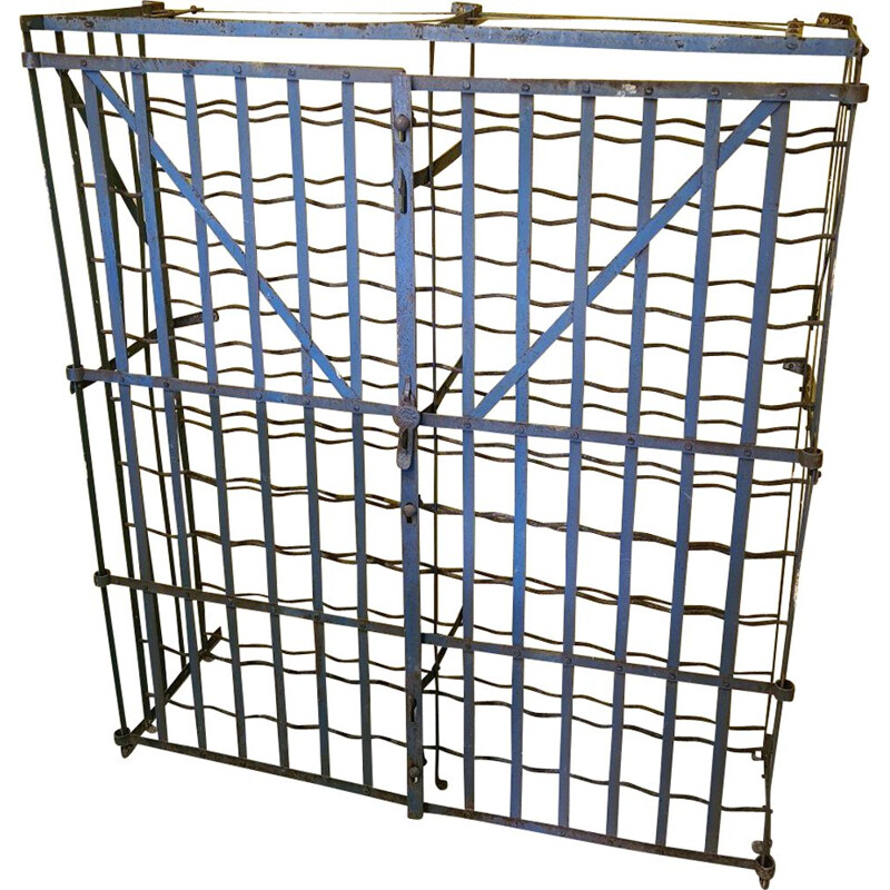 Vintage French metal wine rack by Rigidex, 1950s