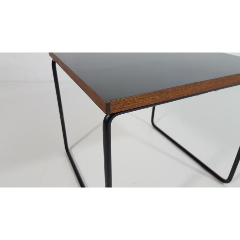 Table d'appoint "Volante" Steiner en bois et métal laqué noir, Pierre GUARICHE - 1950