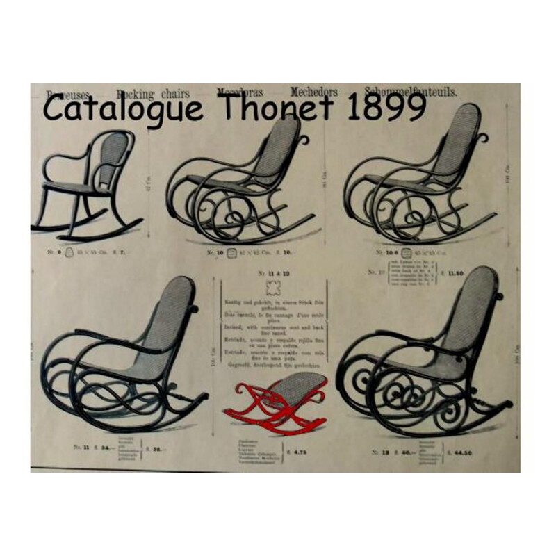 Vintage swinging footrest Flâneuse by Thonet, 1900