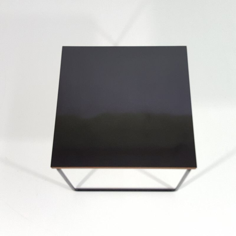 Steiner "Volante" side table in wood and black lacquered metal, Pierre GUARICHE - 1950s