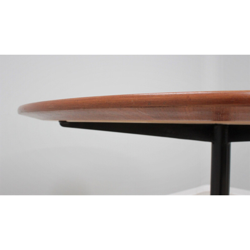 Vintage ronde teakhouten tafel, 1950