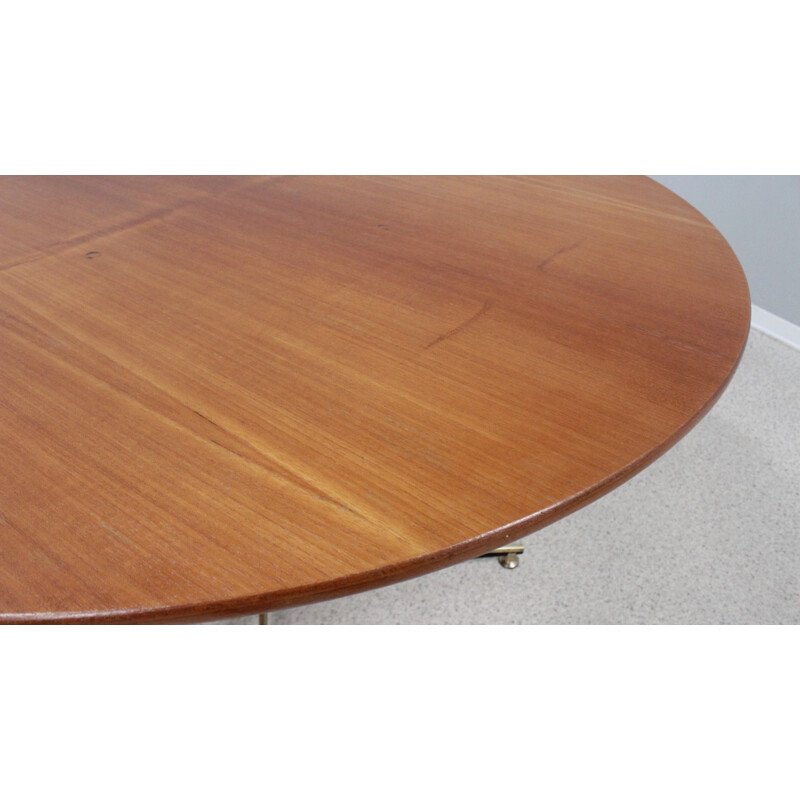 Table ronde vintage en teck, 1950