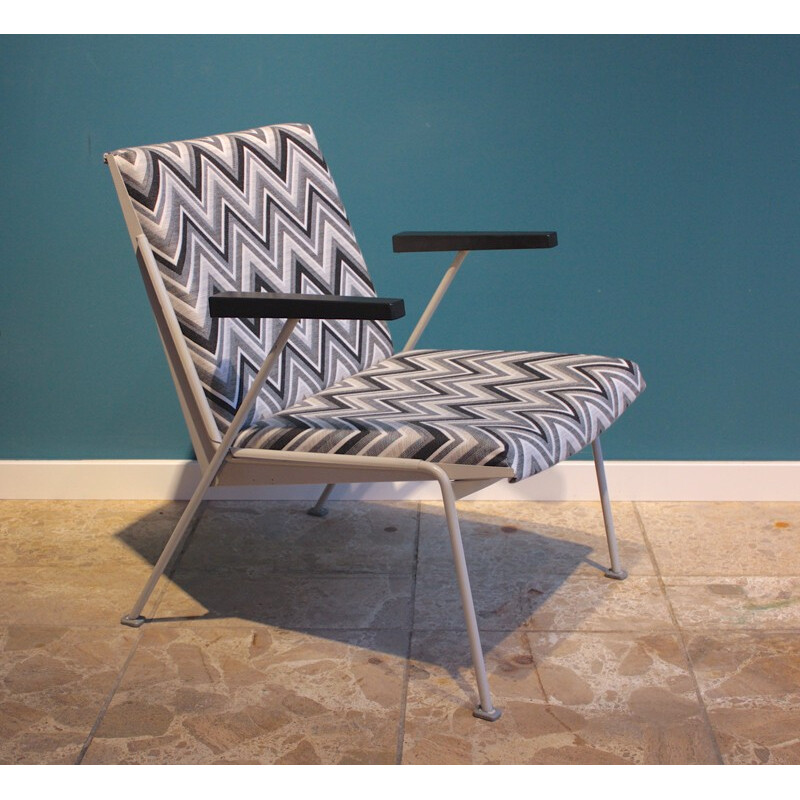 Ahrend de Cirkel "Oase" armchair in steel and fabric, Wim RIETVELD - 1950s